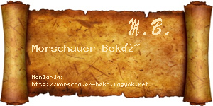 Morschauer Bekő névjegykártya